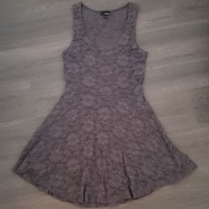 Grey floral lace dress
